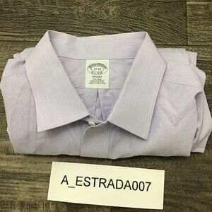 Brooks Brothers 1818 Regent 17-33 Blue White Plaid Shirt 100% Americana